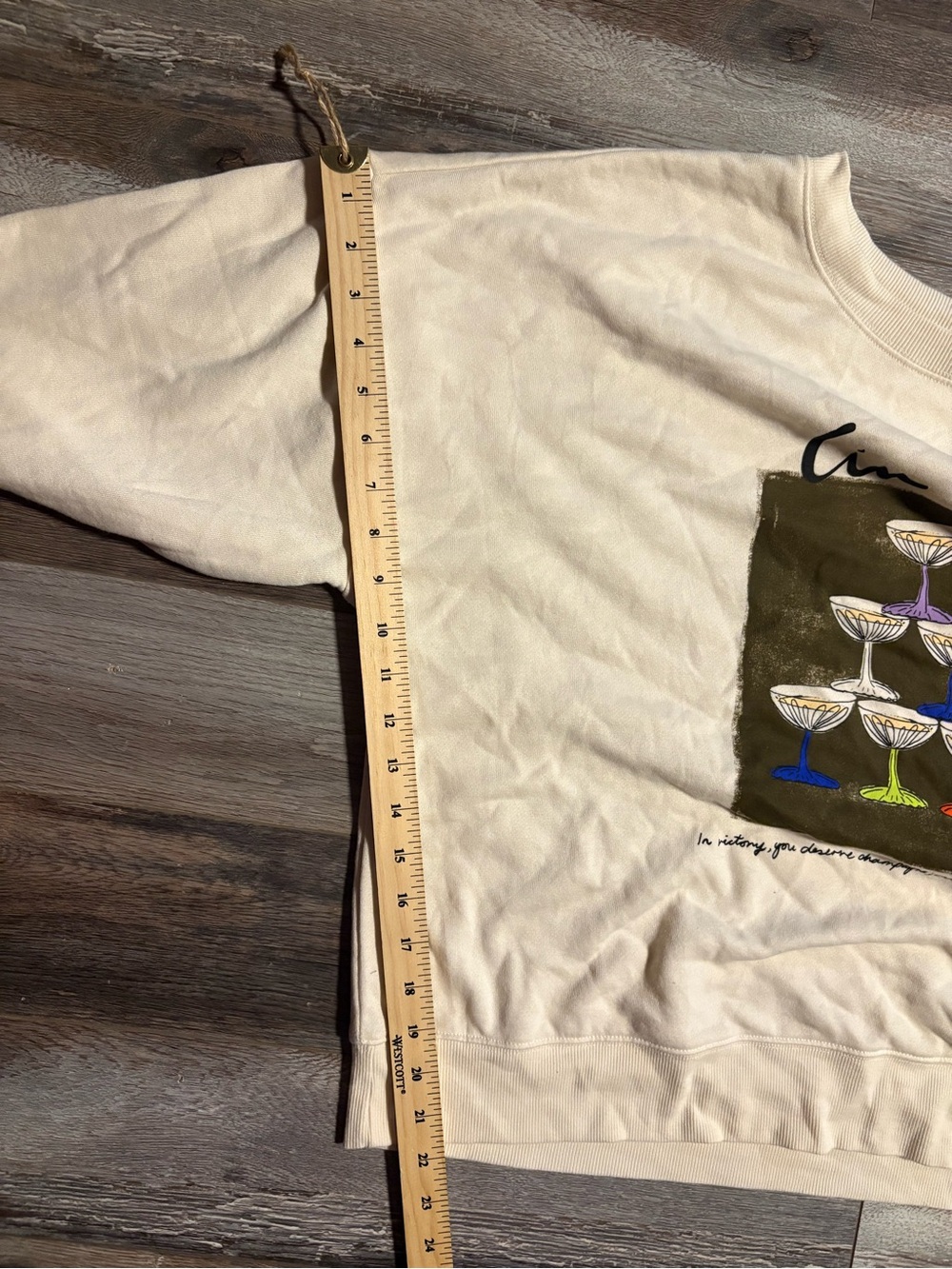 ANTHROPOLOGIE MAEVE X NATALIA BAGNIEWSKA CIN CIN COCKTAIL SWEATSHIRT - Picture 6 of 6